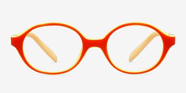 Theo Orange & Yellow PlasticEyeglass Frames from EyeBuyDirect, Front View