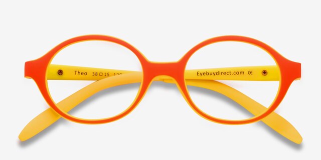Theo Orange & Yellow PlasticEyeglass Frames from EyeBuyDirect, Closed View