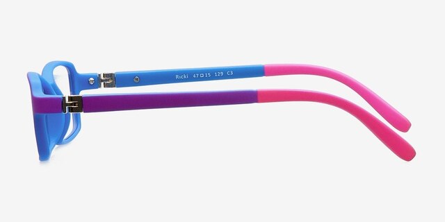 Ricki Purple & Blue PlasticEyeglass Frames from EyeBuyDirect, Side View