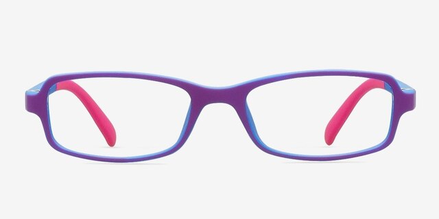 Kiwi Purple & Blue PlasticEyeglass Frames from EyeBuyDirect, Front View
