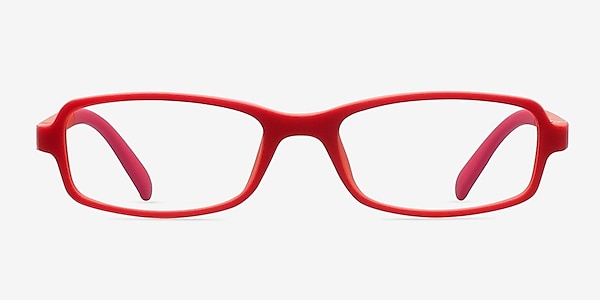 Kiwi Red Plastic Eyeglass Frames