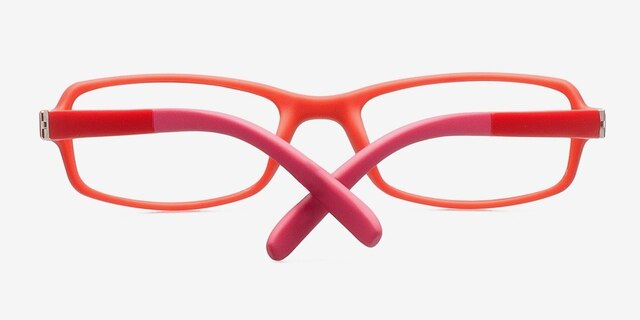 Kiwi Rouge PlastiqueMontures de lunettes de vue d'EyeBuyDirect, Vue Rapprochée