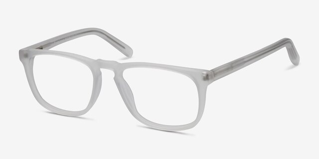 Rhode Island Matte Clear AcetateEyeglass Frames from EyeBuyDirect, Angle View