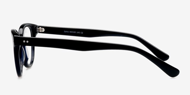 Soho Black AcetateEyeglass Frames from EyeBuyDirect, Side View