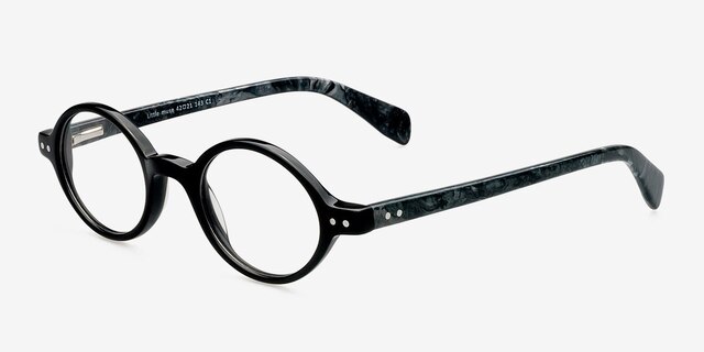 Little Muse Black AcetateEyeglass Frames from EyeBuyDirect, Angle View