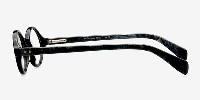 Little Muse Black AcetateEyeglass Frames from EyeBuyDirect, Side View
