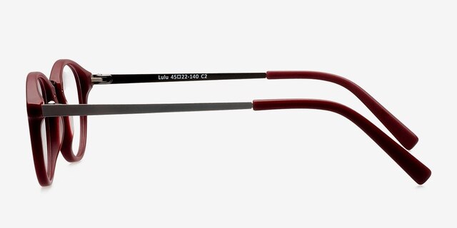Lulu Burgundy AcetateSunglass Frames from EyeBuyDirect, Side View