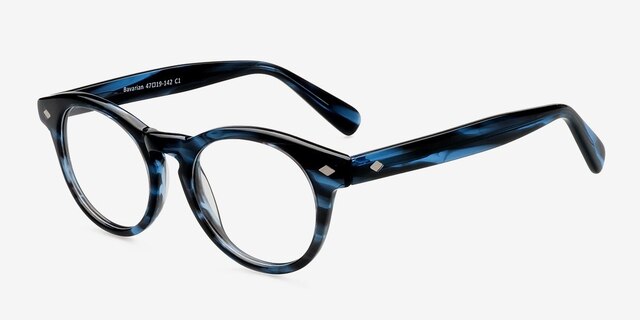 Bavarian Navy AcetateEyeglass Frames from EyeBuyDirect, Angle View