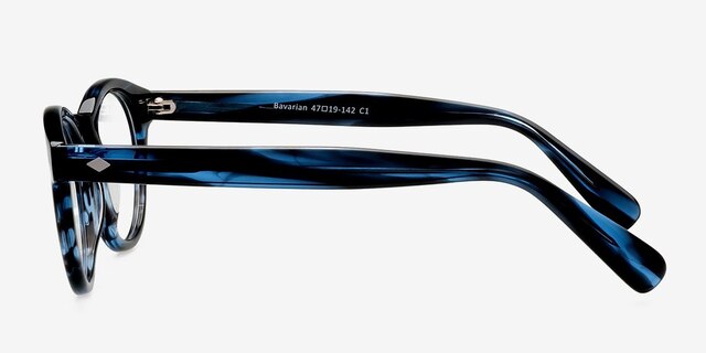 Bavarian Navy AcetateEyeglass Frames from EyeBuyDirect, Side View