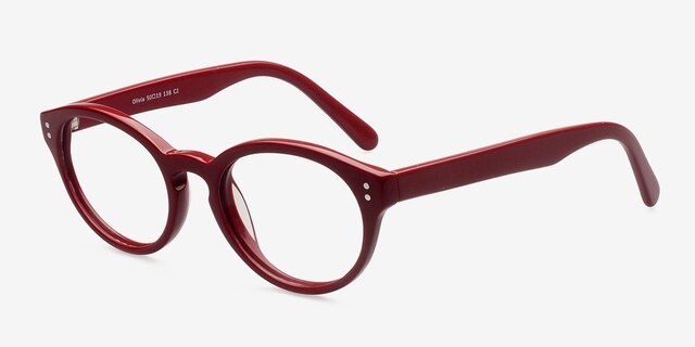 Olivia Red AcetateEyeglass Frames from EyeBuyDirect, Angle View