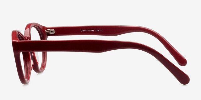 Olivia Red AcetateEyeglass Frames from EyeBuyDirect, Side View
