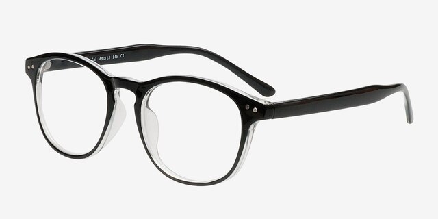 Sal Black PlasticEyeglass Frames from EyeBuyDirect, Angle View