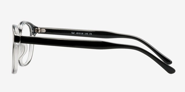 Sal Black PlasticEyeglass Frames from EyeBuyDirect, Side View