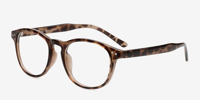 Sal Brown & Tortoise PlasticEyeglass Frames from EyeBuyDirect, Angle View