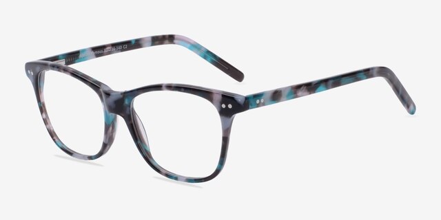 Almost Famous Nebular Blue AcétateMontures de lunettes de vue d'EyeBuyDirect, Vue d'Angle