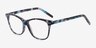 Almost Famous Nebular Blue AcétateMontures de lunettes de vue d'EyeBuyDirect, Vue d'Angle