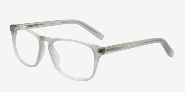 Rhode Island Matte Gray AcetateEyeglass Frames from EyeBuyDirect, Angle View