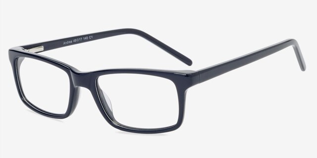 Andrea Navy AcetateEyeglass Frames from EyeBuyDirect, Angle View