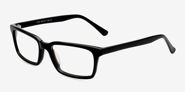 Clark Black AcetateEyeglass Frames from EyeBuyDirect, Angle View