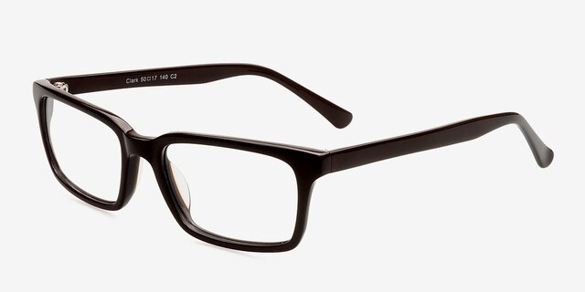 Clark Coffee AcétateMontures de lunettes de vue d'EyeBuyDirect, Vue d'Angle