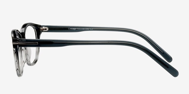 Chicago Gray AcetateEyeglass Frames from EyeBuyDirect, Side View