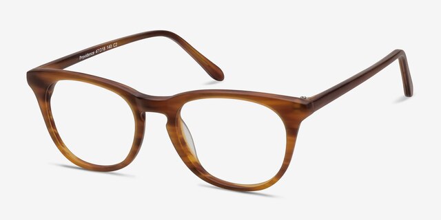Providence Brown & Striped AcetateEyeglass Frames from EyeBuyDirect, Angle View