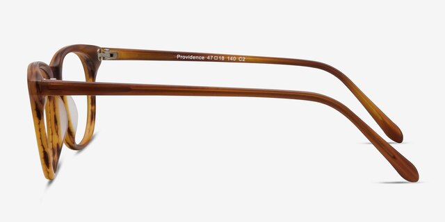 Providence Brown & Striped AcetateEyeglass Frames from EyeBuyDirect, Side View