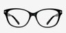 Mia Farrow Black AcetateEyeglass Frames from EyeBuyDirect, Front View