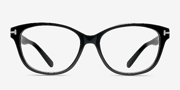 Mia Farrow Black Acetate Eyeglass Frames