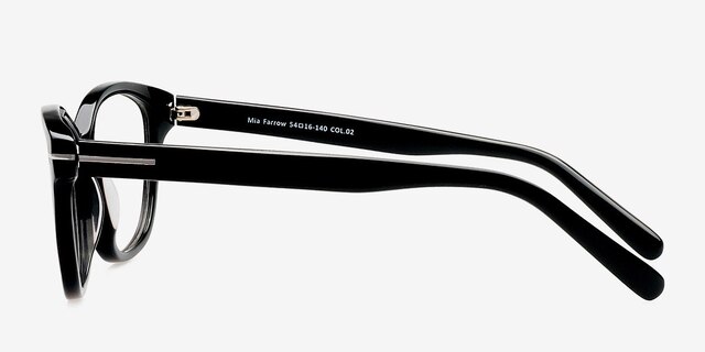 Mia Farrow Black AcetateEyeglass Frames from EyeBuyDirect, Side View