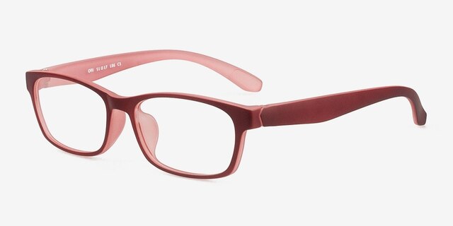 Olli Burgundy PlasticEyeglass Frames from EyeBuyDirect, Angle View
