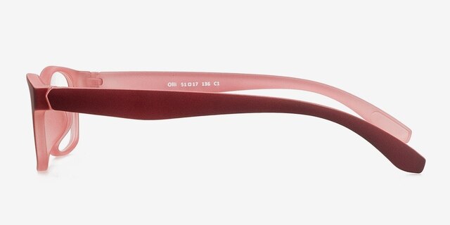 Olli Burgundy PlasticEyeglass Frames from EyeBuyDirect, Side View