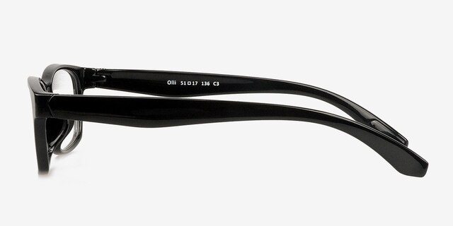 Olli Black PlasticEyeglass Frames from EyeBuyDirect, Side View