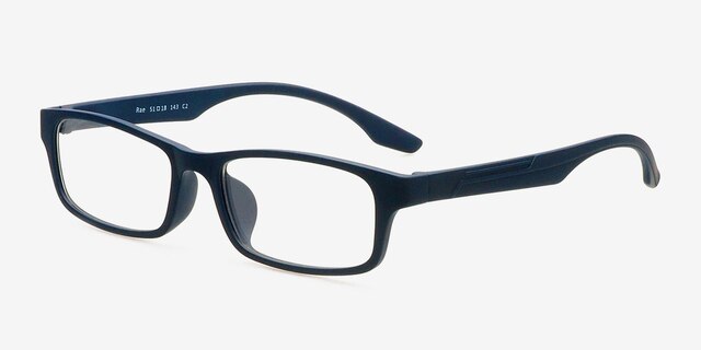 Rae Bleu marine PlastiqueMontures de lunettes de vue d'EyeBuyDirect, Vue d'Angle