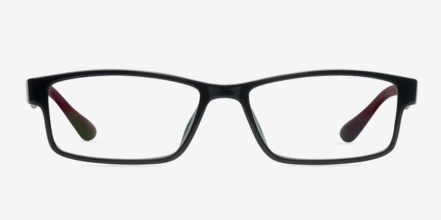 Reilly Black & Burgundy PlasticEyeglass Frames from EyeBuyDirect, Front View