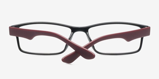 Reilly Black & Burgundy PlasticEyeglass Frames from EyeBuyDirect, Closed View
