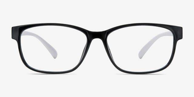 Robbie Black & White PlasticEyeglass Frames from EyeBuyDirect, Front View