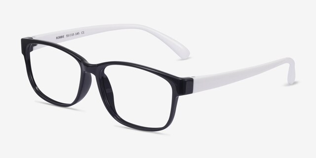 Robbie Black & White PlasticEyeglass Frames from EyeBuyDirect, Angle View