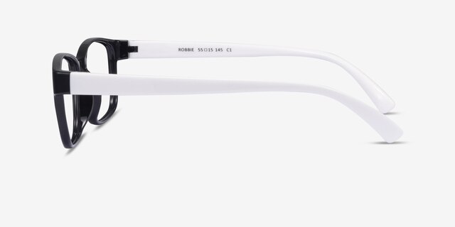 Robbie Black & White PlasticEyeglass Frames from EyeBuyDirect, Side View