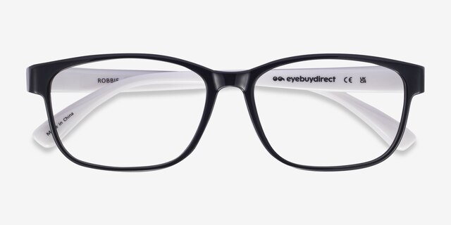 Robbie Black & White PlasticEyeglass Frames from EyeBuyDirect, Closed View
