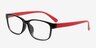 Robbie Black & Red PlasticEyeglass Frames from EyeBuyDirect, Angle View