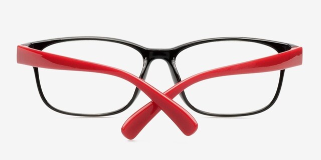 Robbie Black & Red PlasticEyeglass Frames from EyeBuyDirect, Closed View