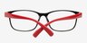 Robbie Black & Red PlasticEyeglass Frames from EyeBuyDirect, Closed View