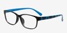 Robbie Black & Blue PlasticEyeglass Frames from EyeBuyDirect, Angle View