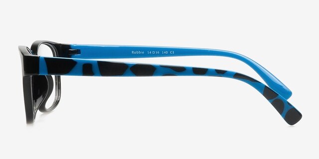 Robbie Black & Blue PlasticEyeglass Frames from EyeBuyDirect, Side View