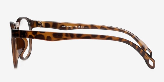Alessandra Brown & Tortoise PlasticEyeglass Frames from EyeBuyDirect, Side View