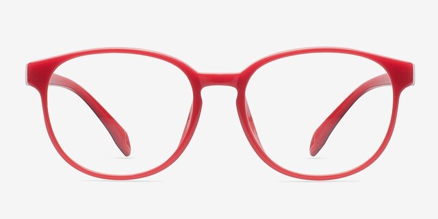 Alessandra Red PlasticEyeglass Frames from EyeBuyDirect, Front View