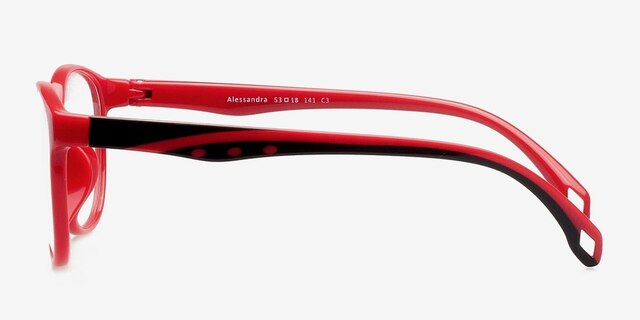 Alessandra Red PlasticEyeglass Frames from EyeBuyDirect, Side View