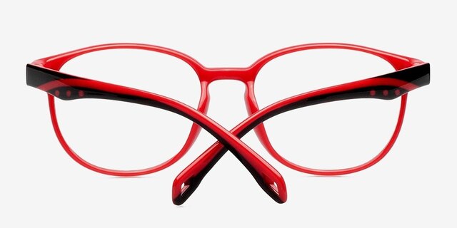 Alessandra Red PlasticEyeglass Frames from EyeBuyDirect, Closed View