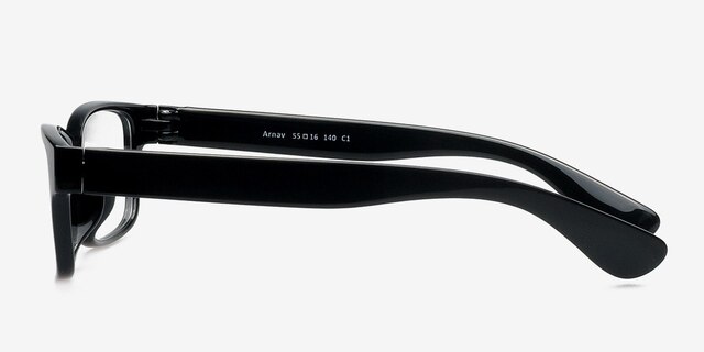 Arnav Black PlasticEyeglass Frames from EyeBuyDirect, Side View